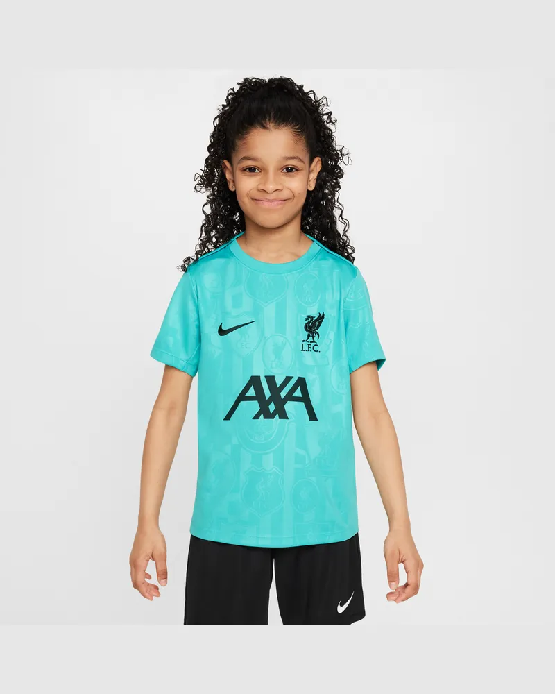 Nike FC Liverpool Academy Pro  Dri-FIT Pre-Match Kurzarm-Fußballoberteil (ältere Kinder) - Grün Grün
