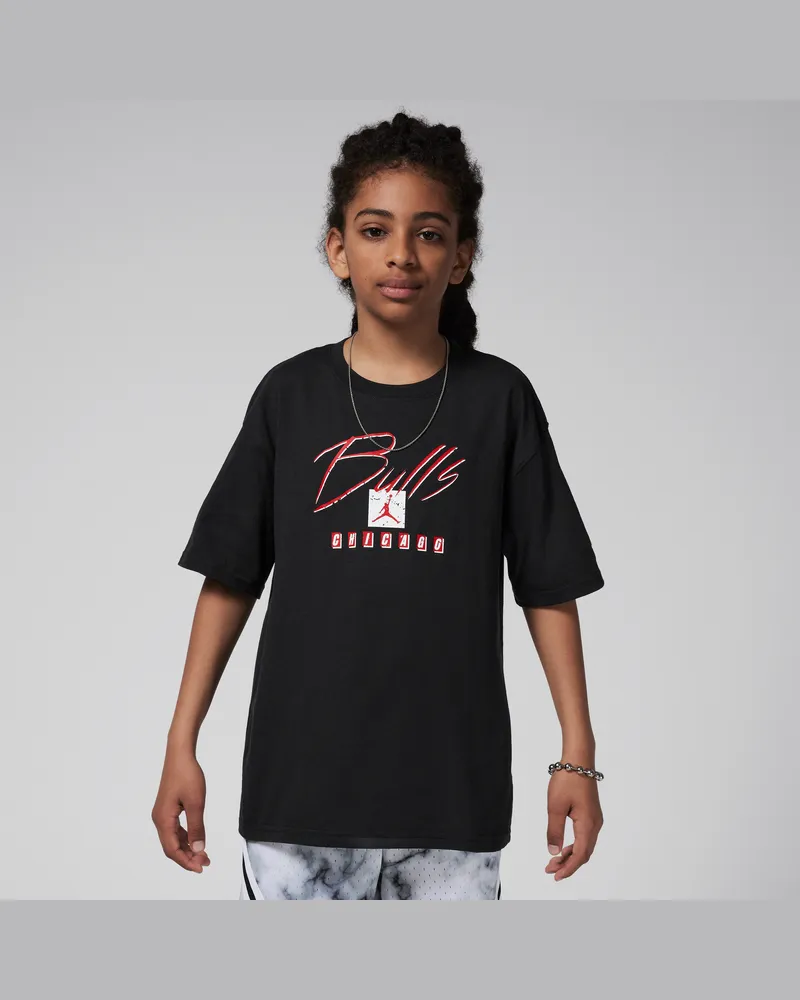 Nike Chicago Bulls Courtside Statement Edition  NBA Max90 T-Shirt (ältere Kinder, Jungen) - Schwarz Schwarz