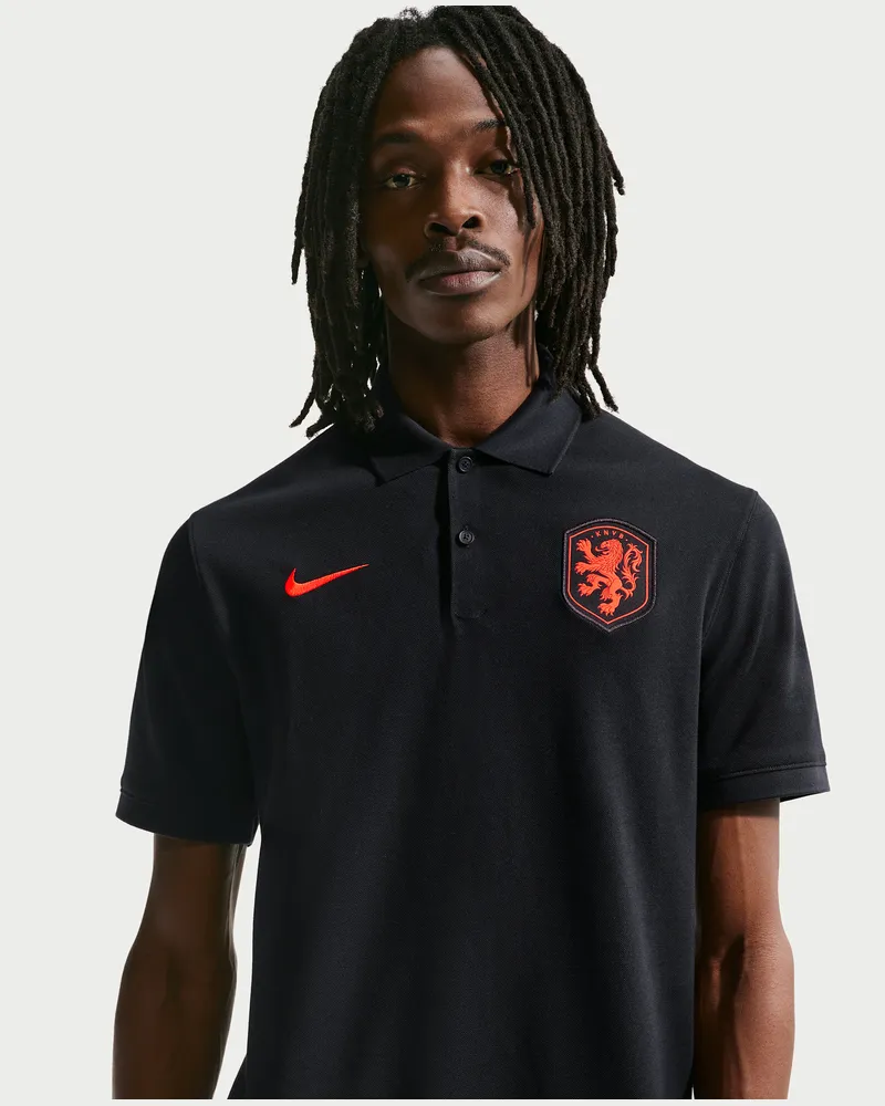 Nike Niederlande The  Polo Nike Dri-FIT Fußball-Poloshirt (Herren) - Schwarz Schwarz
