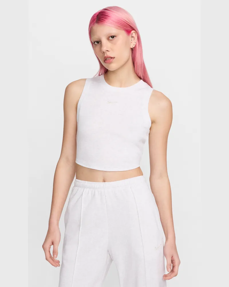 Nike Sportswear Chill Knit enges, kurz geschnittenes Mini-Rib-Tanktop für Damen - Braun Braun