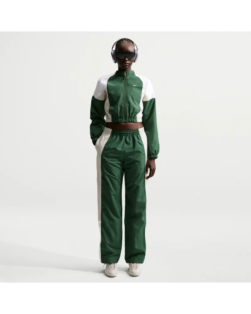Nike Oversized-Trainingshose mit mittelhohem Bund (Damen) - Grün Grün