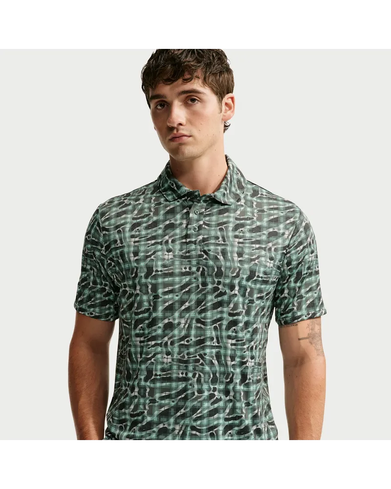 Nike Par Dri-FIT Golf-Poloshirt mit Tartan-Camo-Print (Herren) - Grün Grün