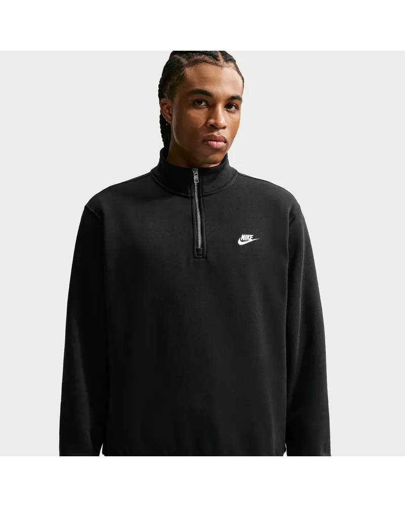 Nike Club Herren-Fleece-Oberteil mit Halbreißverschluss - Schwarz Schwarz