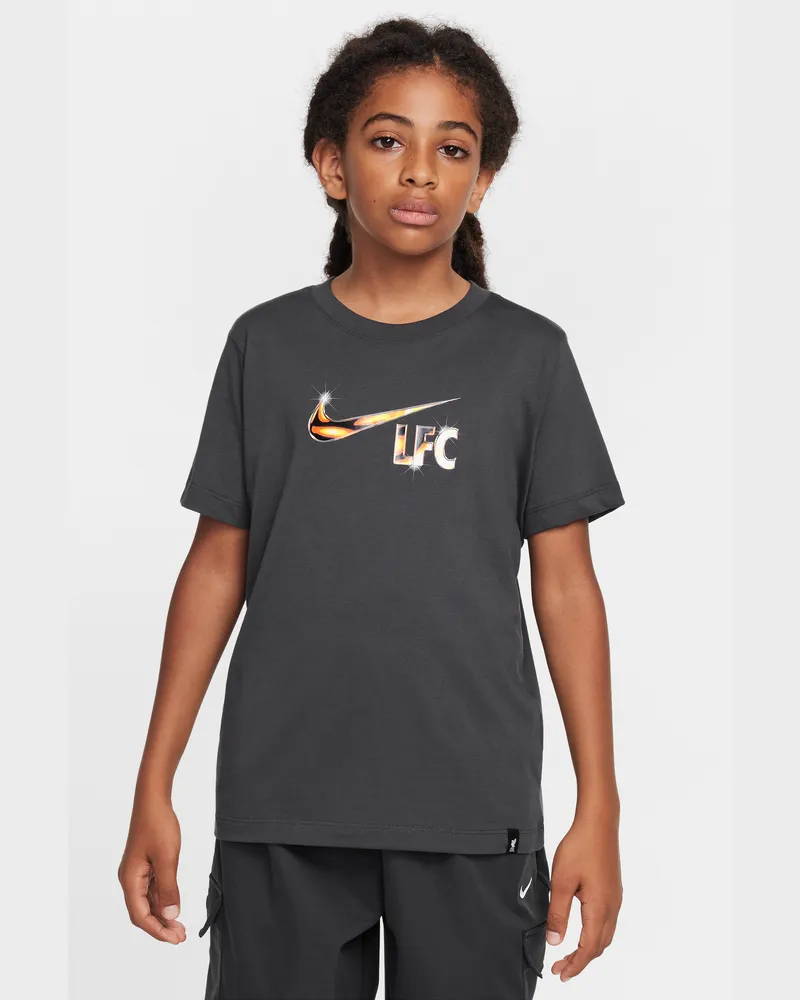 Nike FC Liverpool Swoosh Fußball-T-Shirt (ältere Kinder) - Grau Grau