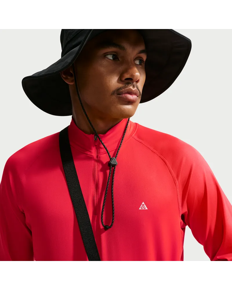 Nike ACG "Wildsee" Dri-FIT Wander-Longsleeve mit Viertelreißverschluss (Herren) - Rot Rot