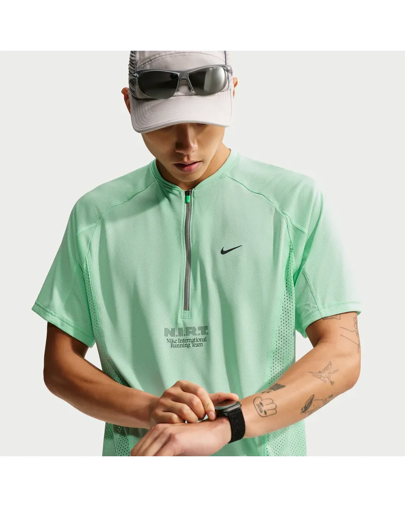 Nike Dri-FIT Kurzarm-Laufoberteil (Herren) - Grün Grün