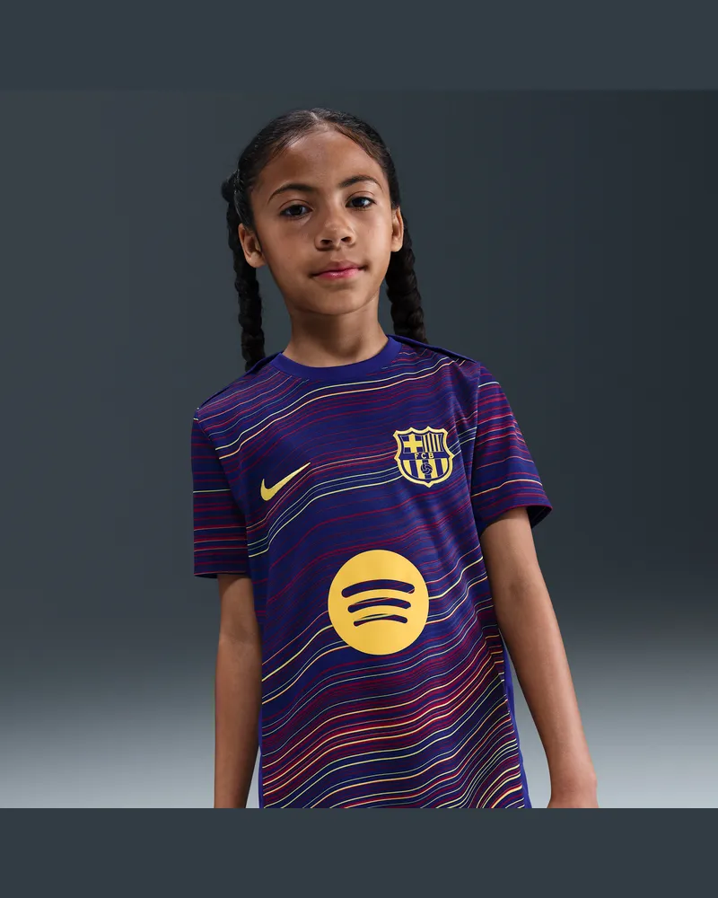 Nike FC Barcelona Academy Pro Home  Dri-FIT Pre-Match Kurzarm-Fußballoberteil (ältere Kinder) - Blau Blau