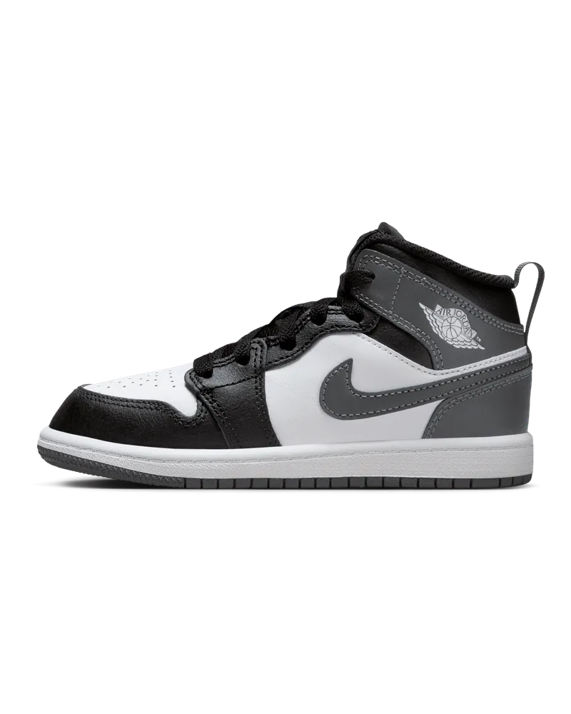 Jordan 1 Mid Schuh für jüngere Kinder - Schwarz Schwarz