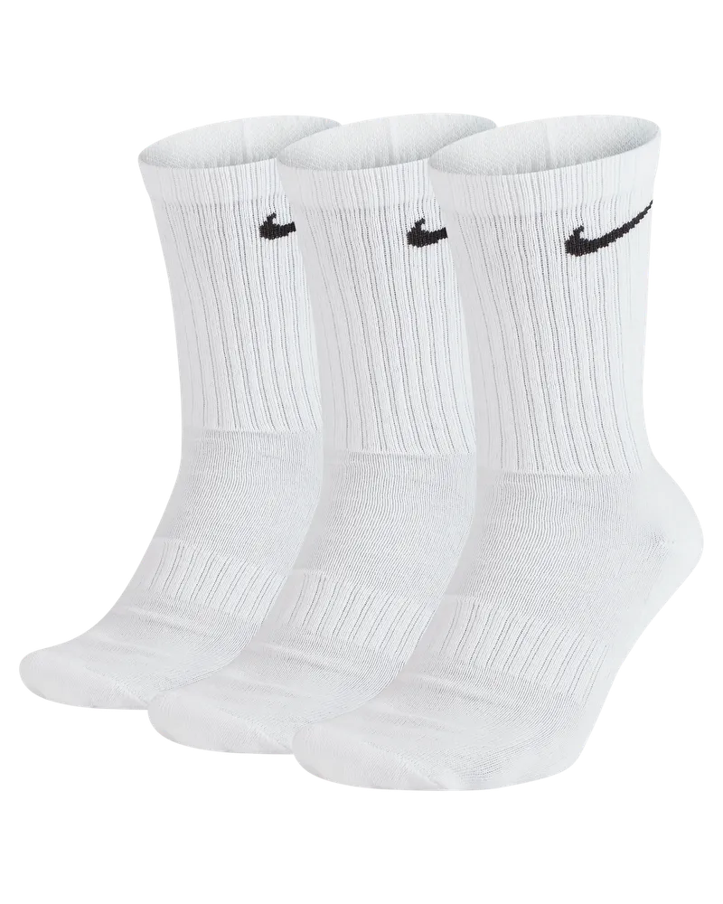 Nike Everyday Cushioned Crew-Trainingssocken (3 Paar) - Weiß Weiß