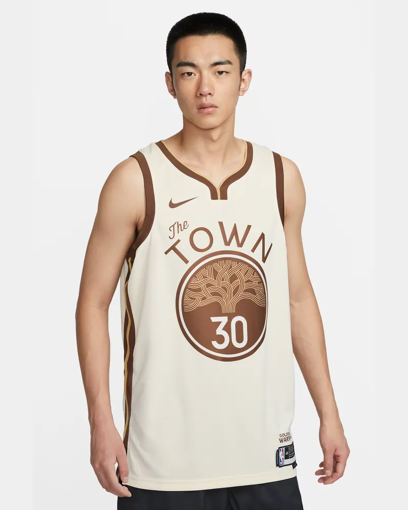 Nike Stephen Curry Golden State Warriors City Edition  NBA Swingman Trikot für Herren - Braun Braun