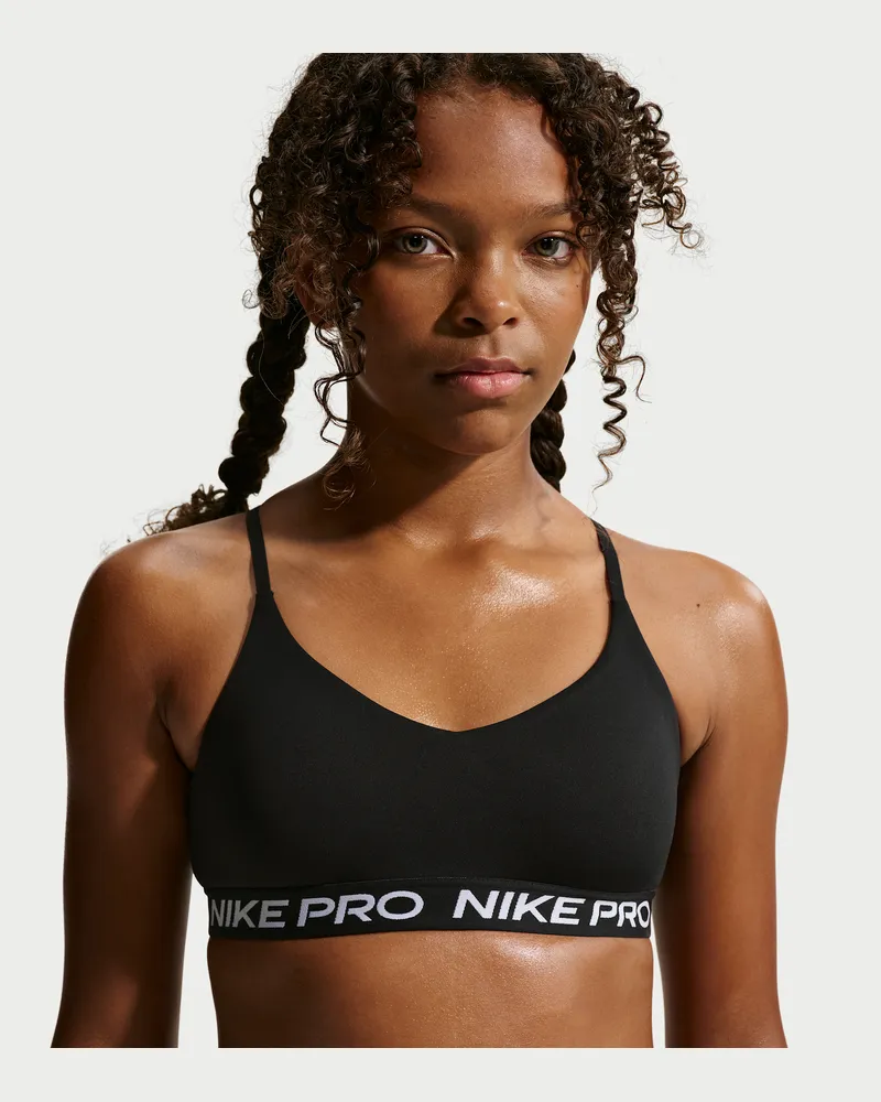 Nike Pro Indy Sport-BH (ältere Kinder, Mädchen) - Schwarz Schwarz