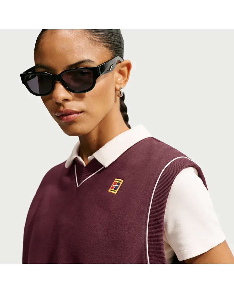 Nike Court Court Collection Fleece-Tennis-Weste (Damen) - Lila Lila