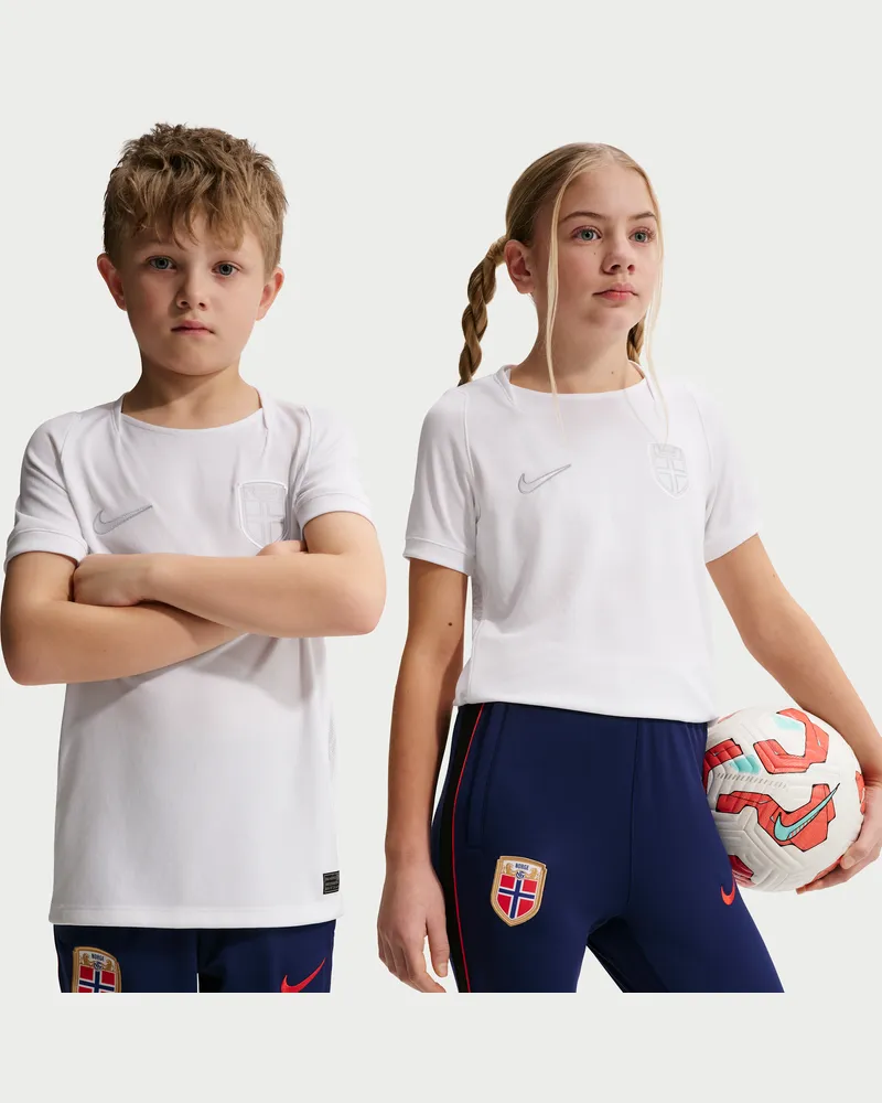 Nike Norwegen 2026 Stadium Third  Dri-FIT Replika-Fußballtrikot (ältere Kinder) - Weiß Weiß