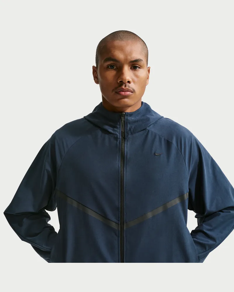 Nike Tech Shori Windrunner-Strickjacke mit durchgehendem Reißverschluss (Herren) - Blau Blau
