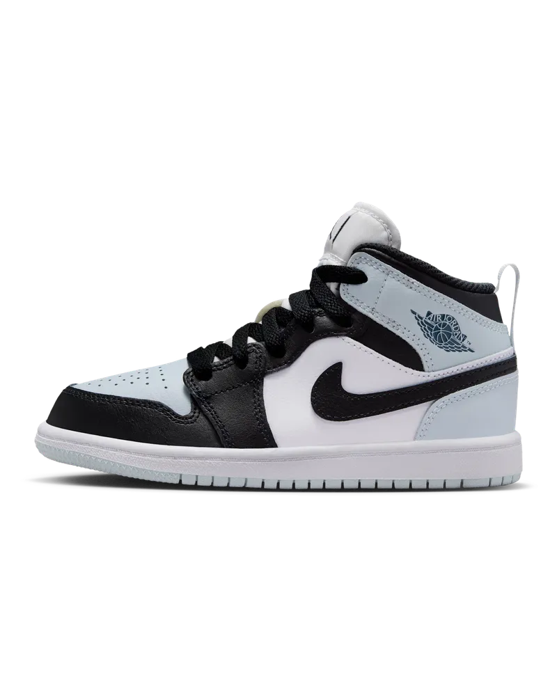 Jordan 1 Mid Schuh für jüngere Kinder - Schwarz Schwarz