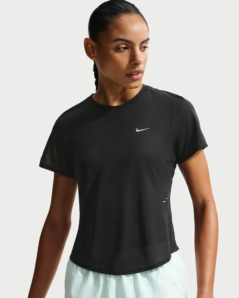 Nike Swift Breathe Dri-FIT Kurzarm-Laufoberteil (Damen) - Schwarz Schwarz