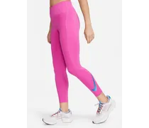 Fast 7/8-Lauf-Leggings mit mittelhohem Bund und Taschen für Damen - Pink