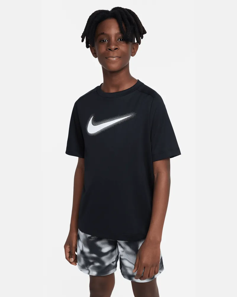 Nike Multi Dri-FIT Trainingsoberteil mit Grafik für ältere Kinder (Jungen) - Schwarz Schwarz