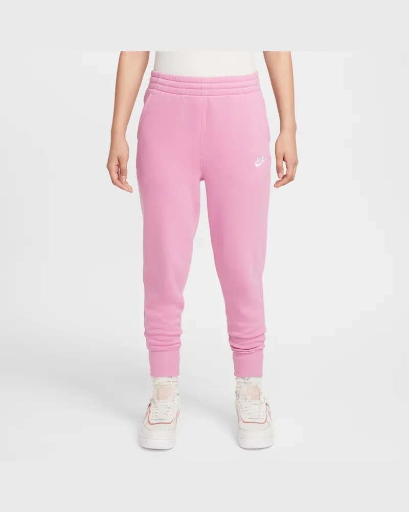 Nike Sportswear Club Fleece passgenaue Hose mit hohem Taillenbund für ältere Kinder (Mädchen) - Pink Pink