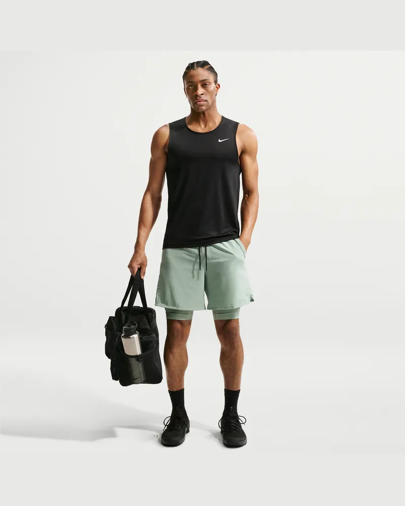 Nike Unlimited vielseitige Dri-FIT 2-in-1-Shorts (ca. 18 cm) für Herren - Grün Grün