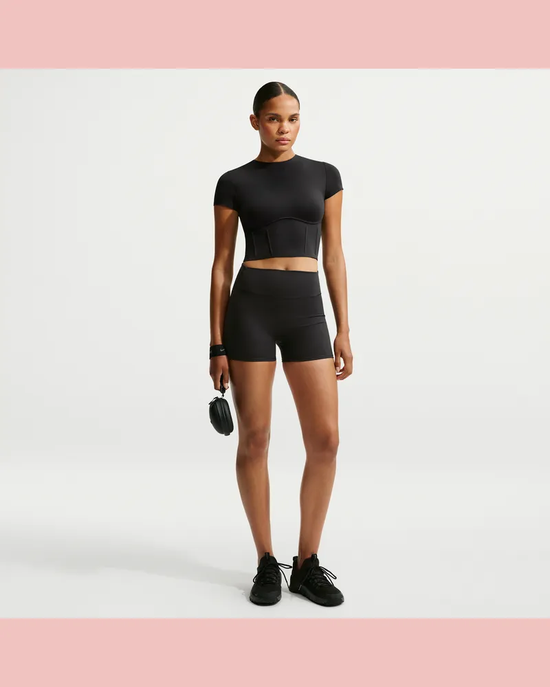 Nike SKIMS Matte Damen-Shorts mit hohem Bund (ca. 7,5 cm) - Schwarz Schwarz