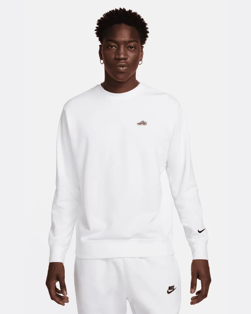 Nike Sportswear French-Terry-Sweatshirt mit Rundhalsausschnitt für Herren - Weiß Weiß