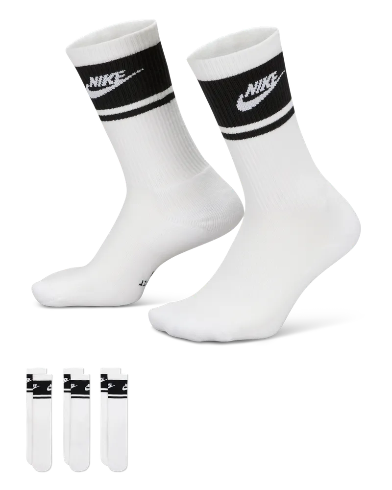 Nike Everyday Elevated Crew-Socken (3 Paar) - Weiß Weiß