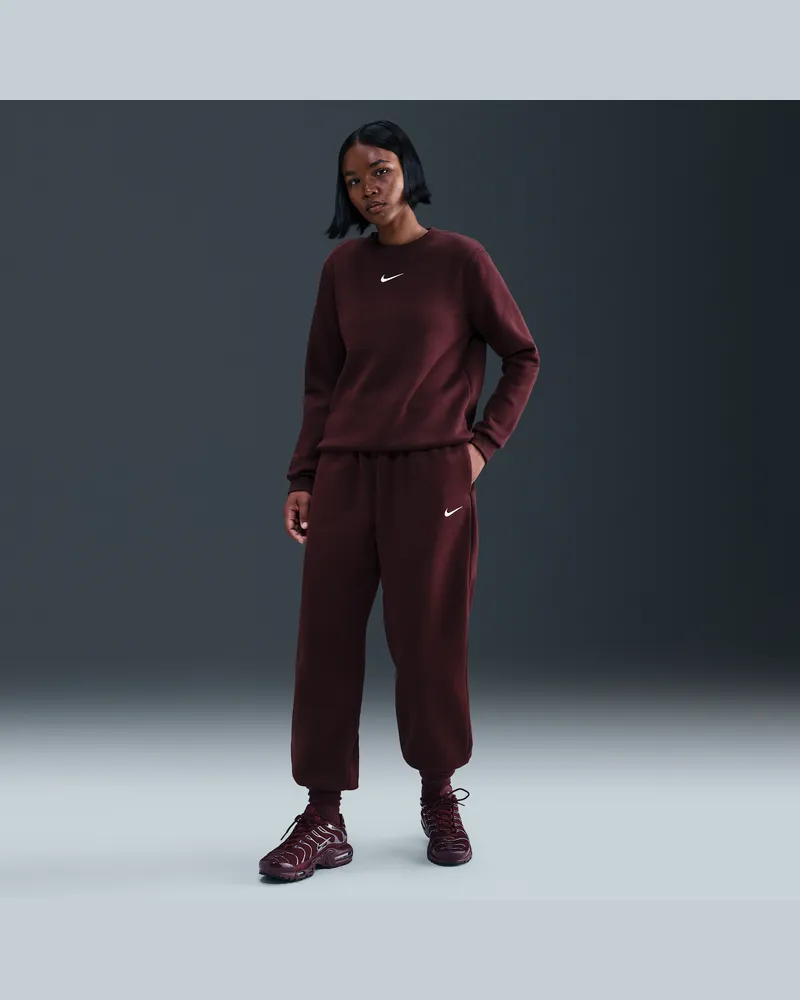 Nike Sportswear Phoenix Fleece Oversize-Trainingshose mit hohem Taillenbund für Damen - Rot Rot