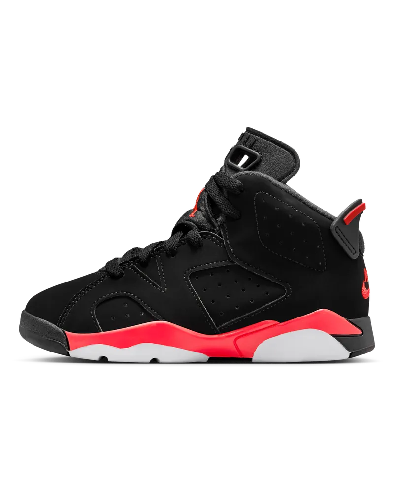 Jordan 6 Retro "Infrared Salesman" Schuh (jüngere Kinder) - Schwarz Schwarz