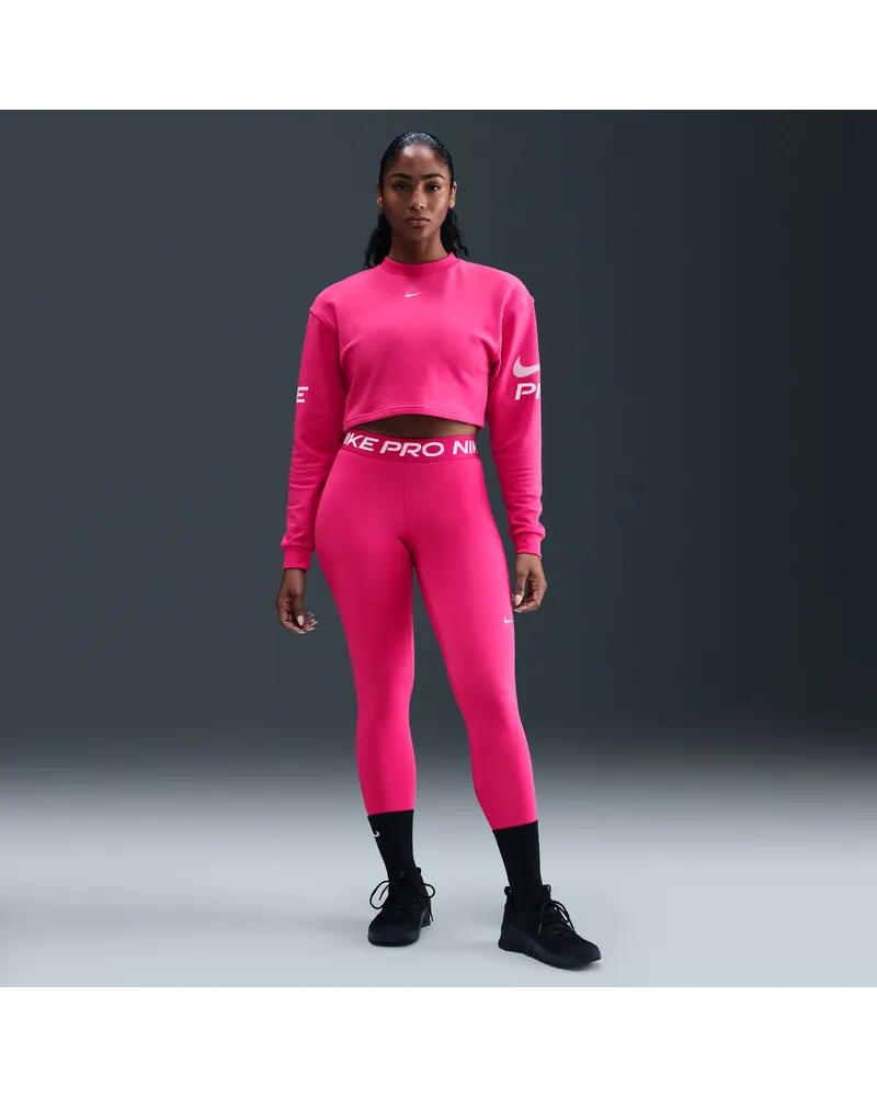 Nike Pro Leggings mit mittelhohem Bund und Mesh-Einsatz für Damen - Pink Pink