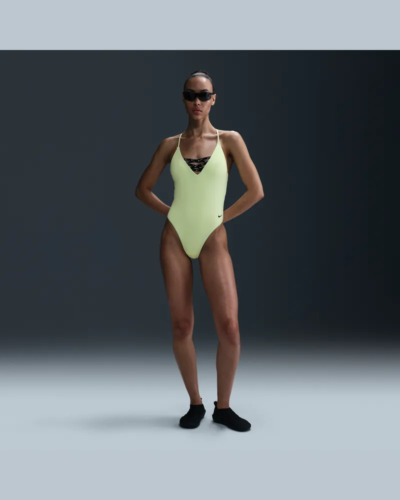 Nike Swim Sneakerkini 2.0 Crossback-Einteiler (Damen) - Gelb Gelb