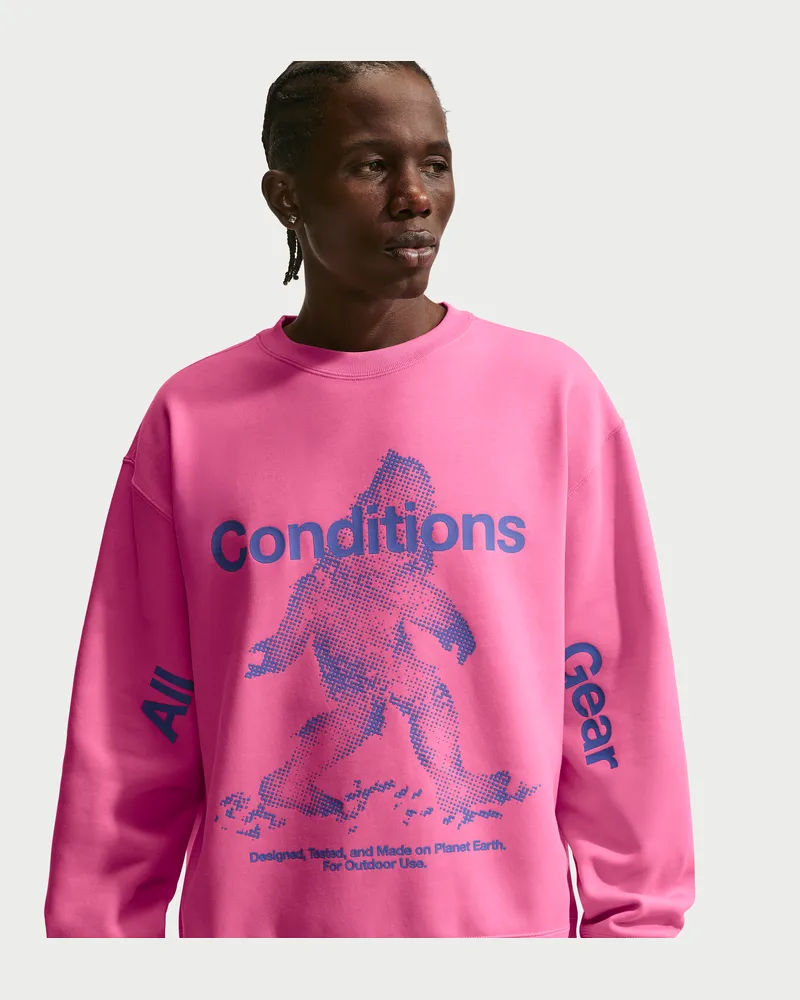 Nike ACG "Tuff Fleece" Sweatshirt mit Therma-FIT-Technologie und Rundhalsausschnitt (Herren) - Pink Pink