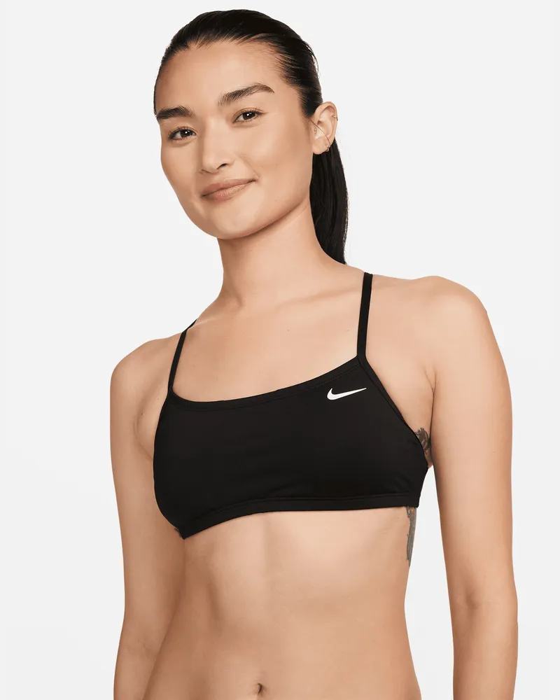 Nike Essential Racerback-Bikinioberteil - Schwarz Schwarz