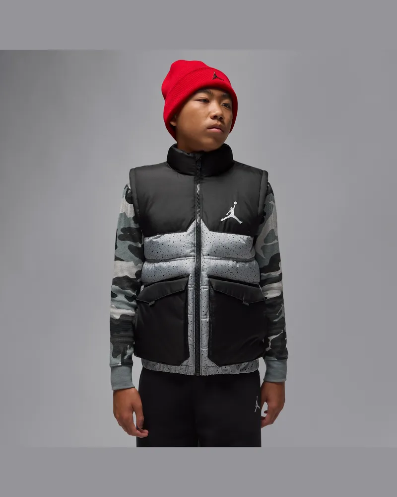 Jordan gefüllte Puffer-Weste (ältere Kinder) - Grau Grau
