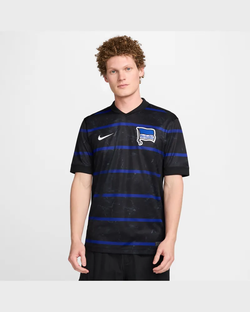 Nike Hertha BSC 2024/25 Stadium Away  Replica Fußballtrikot mit Dri-FIT-Technologie für Herren - Schwarz Schwarz