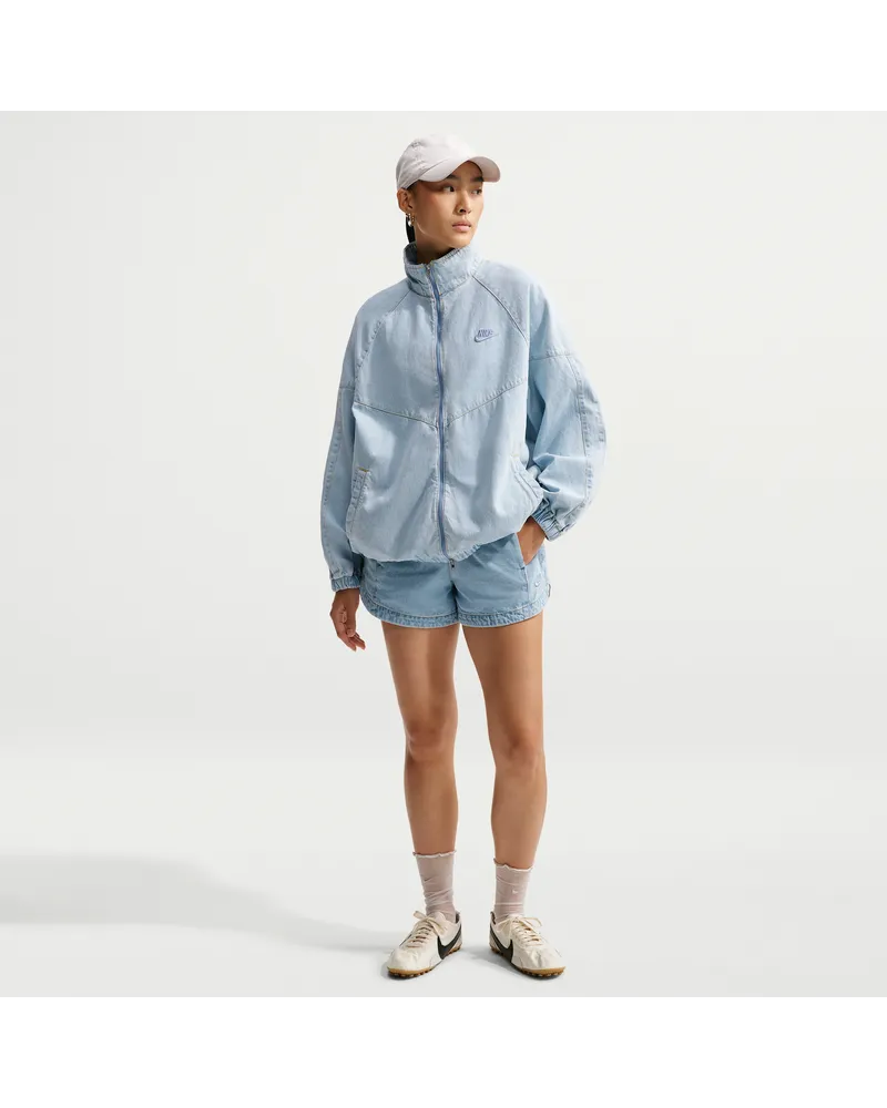 Nike Tempo Denim-Shorts mit mittelhohem Bund (Damen) - Blau Blau