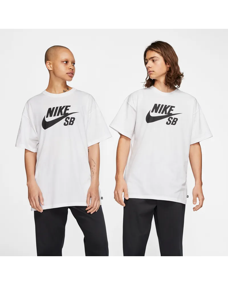 Nike SB Skateboard-T-Shirt mit Logo - Weiß Weiß