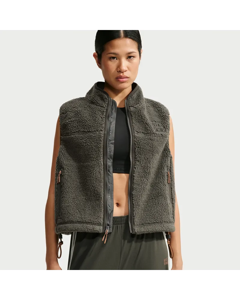 Nike SKIMS Sherpa Oversize-Weste (Damen) - Grau Grau