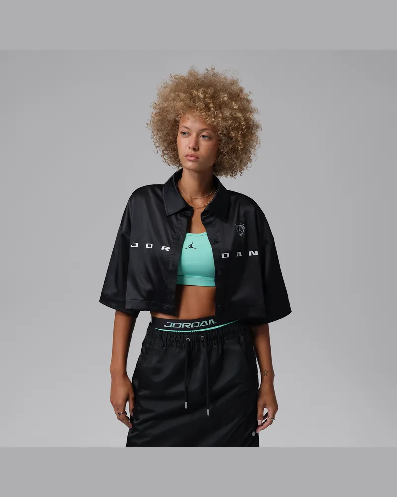 Jordan Flight Top aus gewebtem Material (Damen) - Schwarz Schwarz
