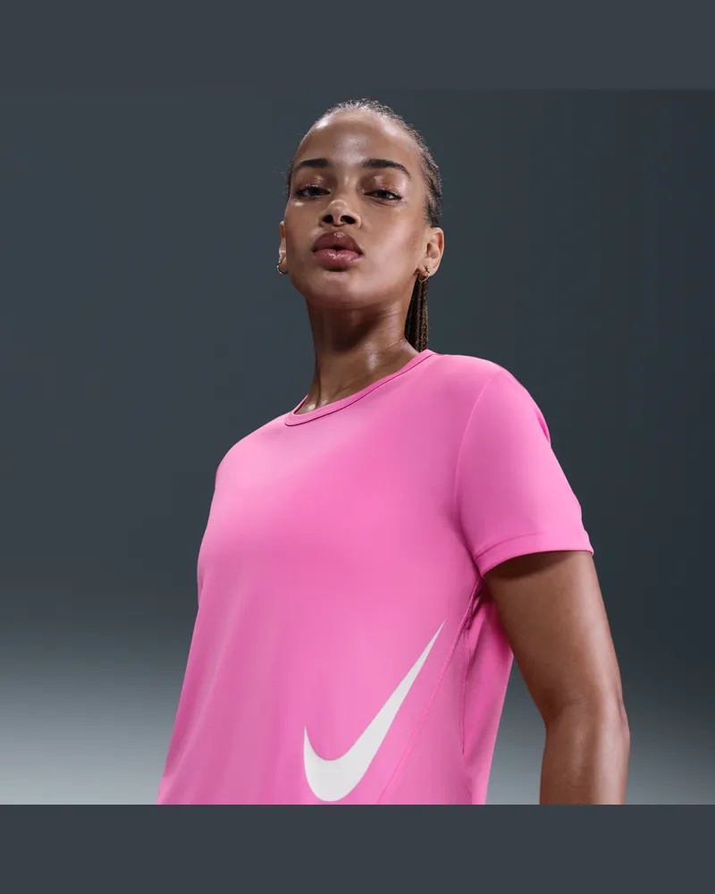 Nike Tempo Swoosh Run Nike Dri-FIT Kurzarm-Laufoberteil (Damen) - Pink Pink