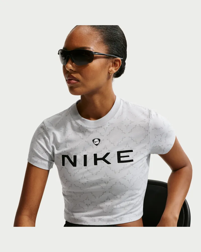 Nike Chill Knit schmal geschnittenes Kurz-T-Shirt (Damen) - Grau Grau