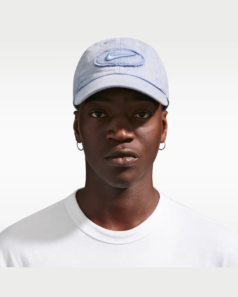 Nike Club unstrukturierte Denim-Patch-Cap - Blau Blau