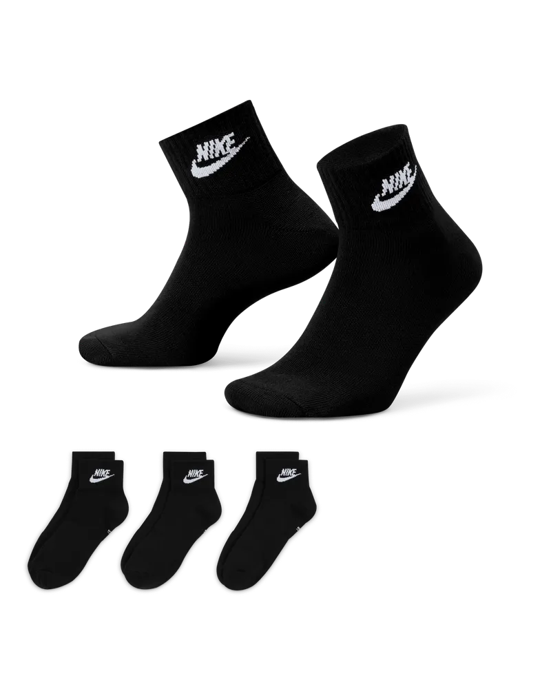 Nike Everyday Essential Knöchelsocken (3 Paar) - Schwarz Schwarz