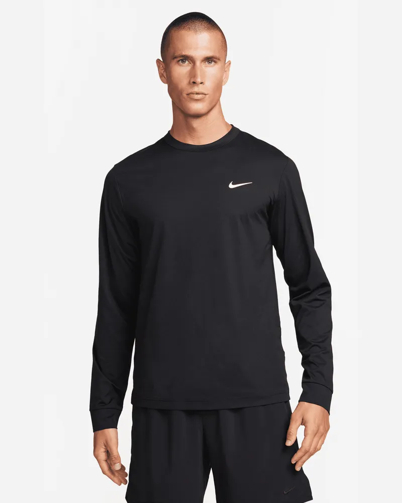 Nike Dri-FIT UV Hyverse Fitness-Longsleeve für Herren - Schwarz Schwarz
