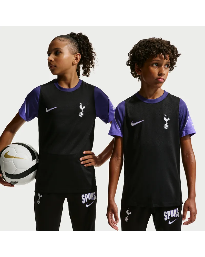Nike Tottenham Hotspur Strike Third  Football Dri-FIT Kurzarmshirt (ältere Kinder) - Schwarz Schwarz