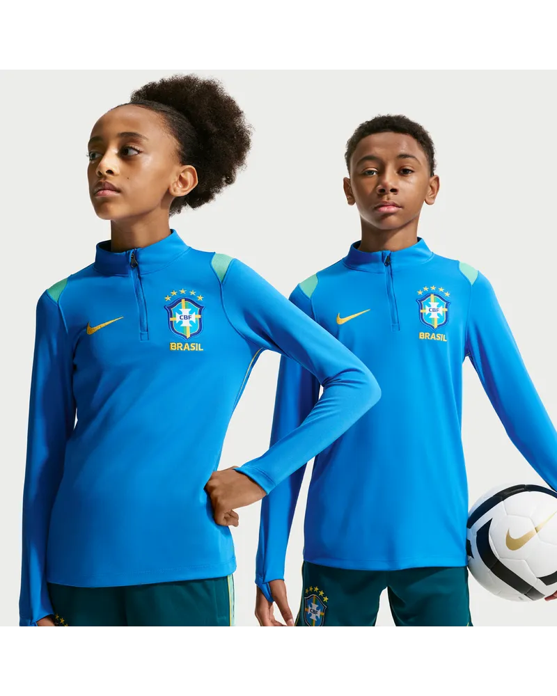 Nike Brasilien Academy Pro  Dri-FIT Fußball-Drill-Oberteil aus Strickmaterial (ältere Kinder) - Blau Blau