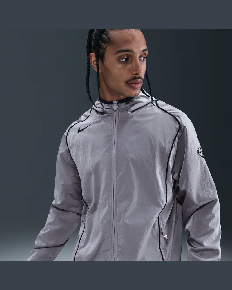 Nike Total 90 Repel-Fußballjacke mit durchgehendem Reißverschluss (Herren) - Grau Grau