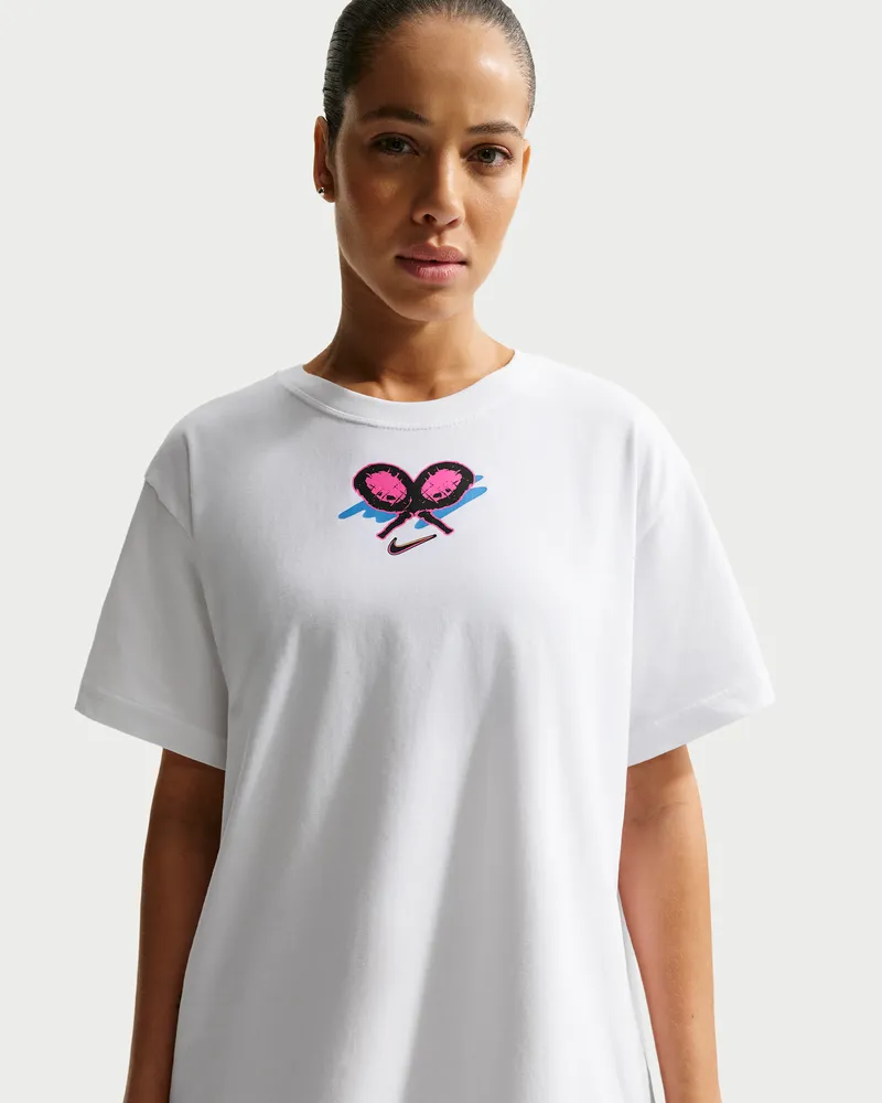 Nike Slam Dri-FIT Tennis-T-Shirt (Damen) - Weiß Weiß