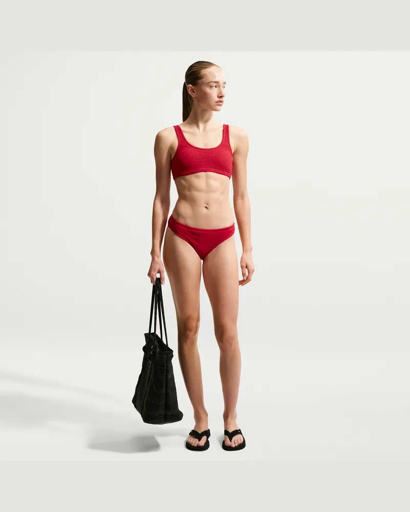 Nike Swim Shoreline Texture Hipster-Bikinihose (Damen) - Rot Rot