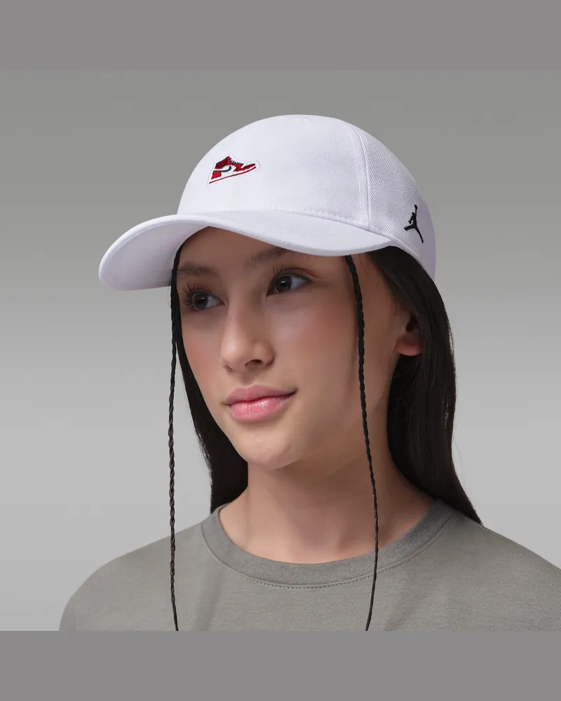 Jordan AJ1 Patch Cap (ältere Kinder) - Weiß Weiß